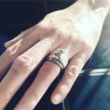 CLAW OUT ring and wedding band