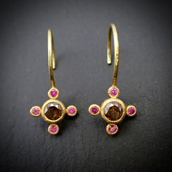 Cognac diamond earrings